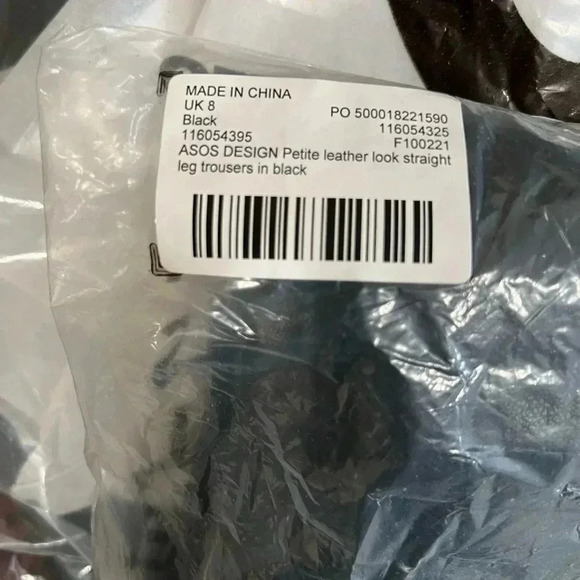 ASOS Petite Faux Leather Straight Leg Pants in Black - Picture 11 of 11